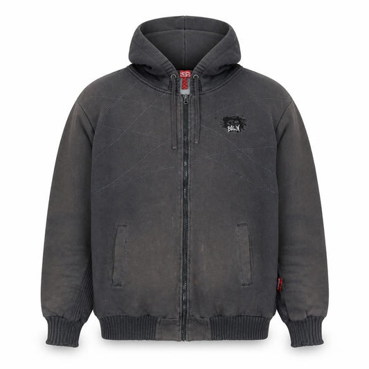 BAUM Men’s Grey Full Zip Fleece Hoodie M Regular Fit