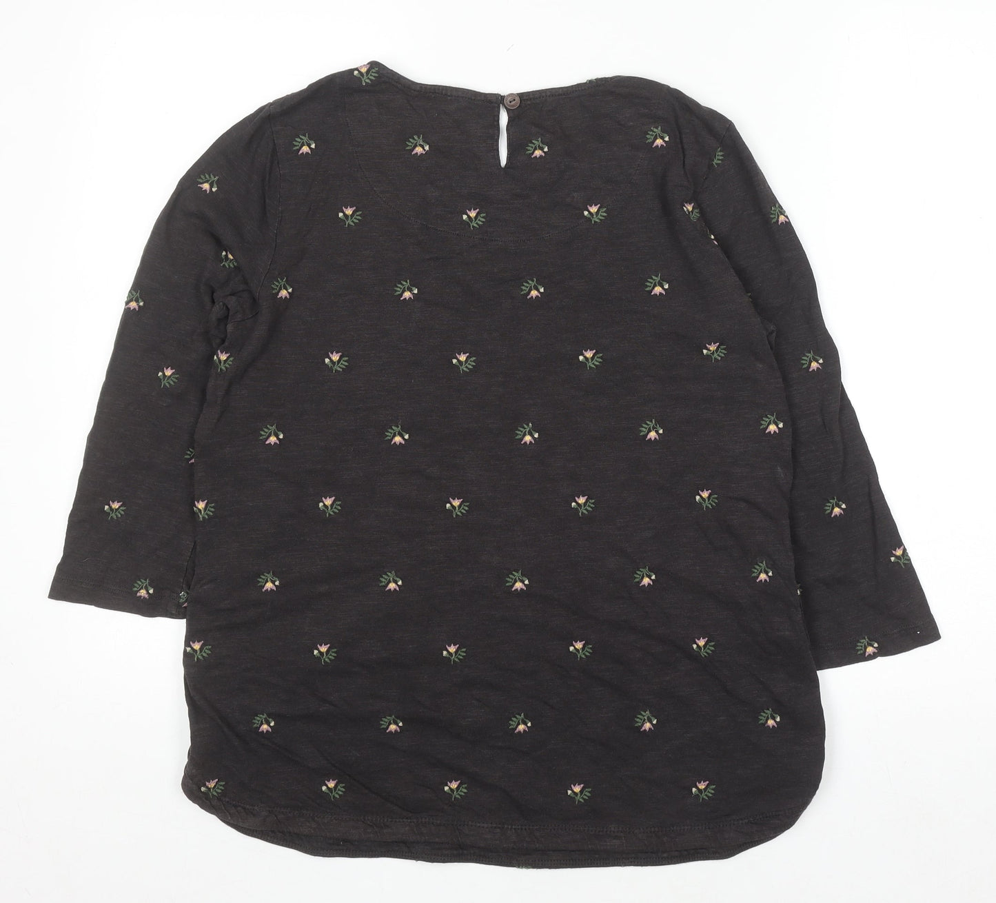 Fat Face Women’s Brown Floral Embroidered Tunic Blouse UK 10