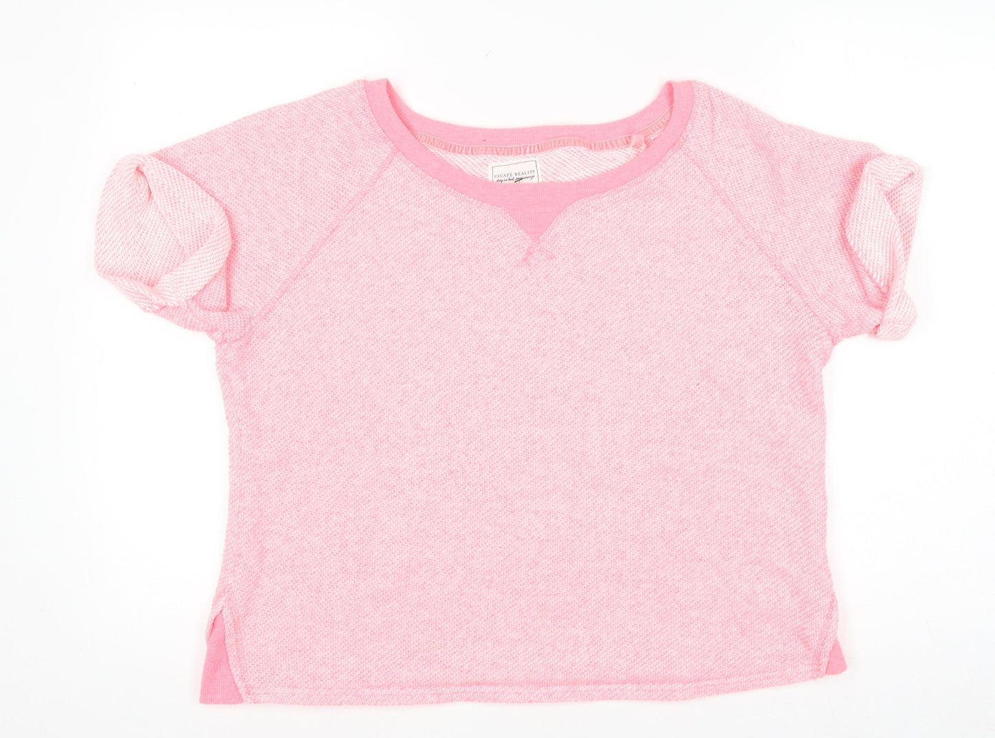 Next Women’s Pink Cotton Blend Short Sleeve Jersey T-Shirt Size 14