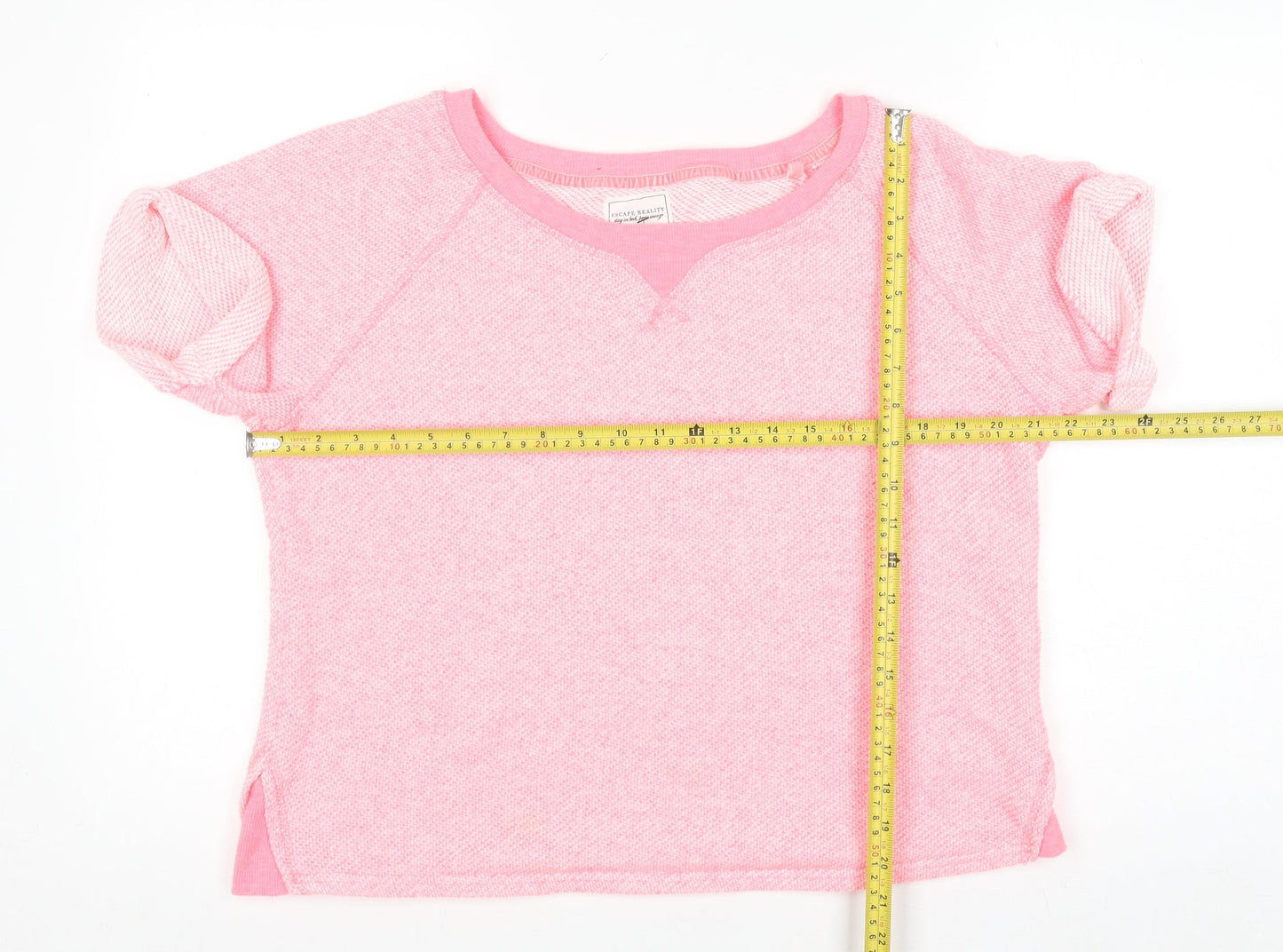 Next Women’s Pink Cotton Blend Short Sleeve Jersey T-Shirt Size 14