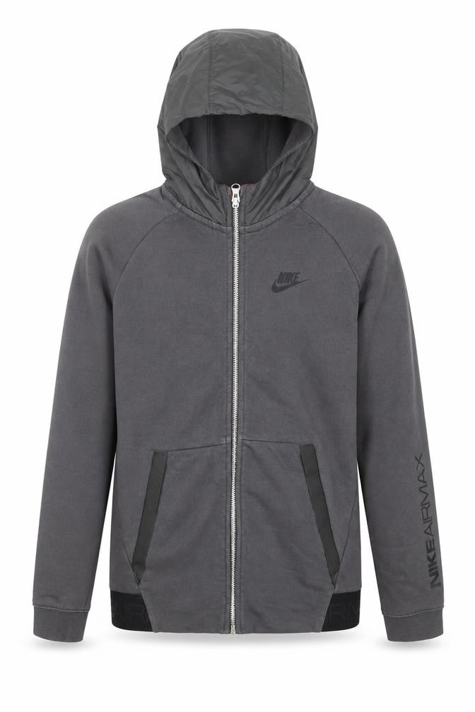 Nike Teens Grey Full Zip Hoodie Air Max Logo L 12-13 Yrs