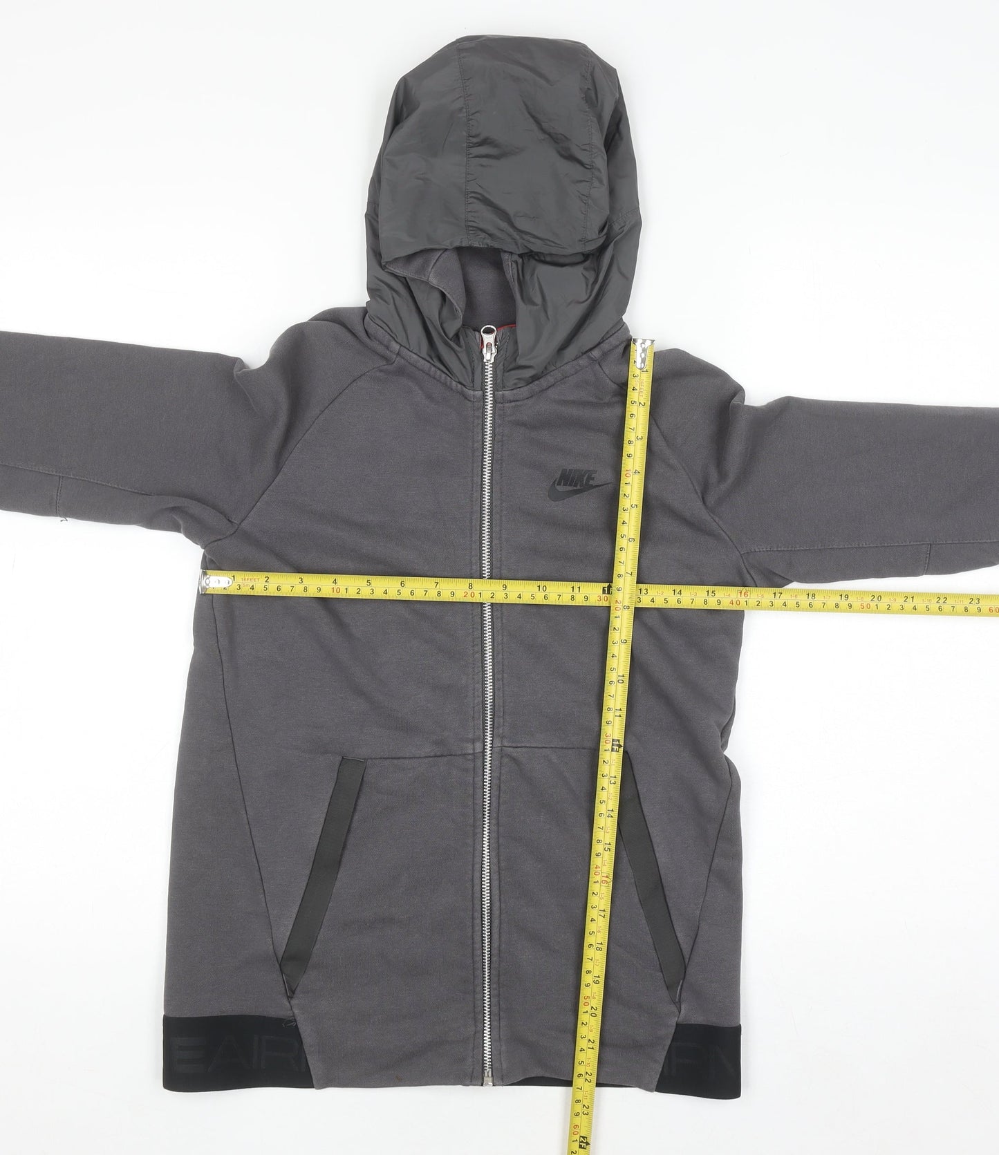 Nike Teens Grey Full Zip Hoodie Air Max Logo L 12-13 Yrs