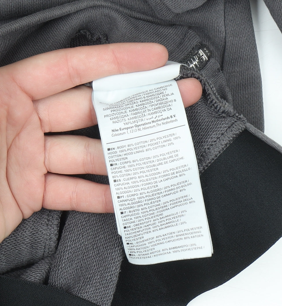 Nike Teens Grey Full Zip Hoodie Air Max Logo L 12-13 Yrs