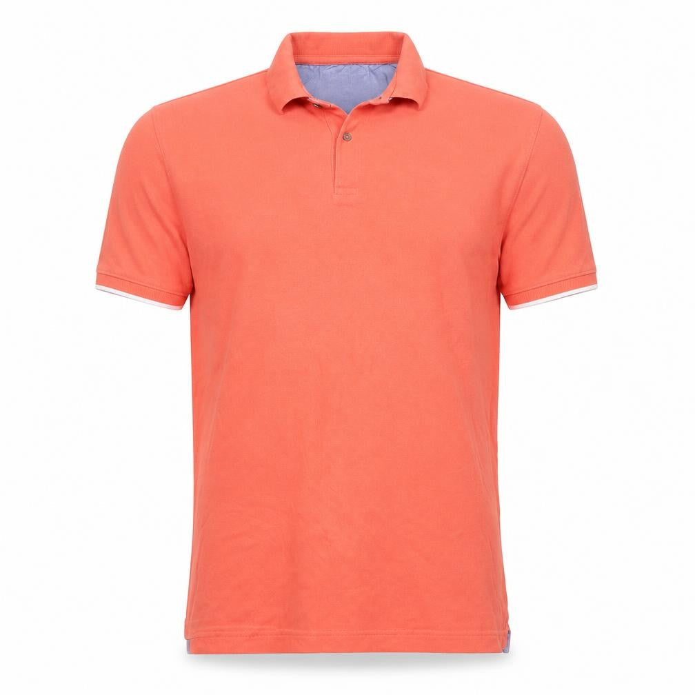Massimo Dutti Mens Orange Cotton Casual Fit Polo Shirt XL