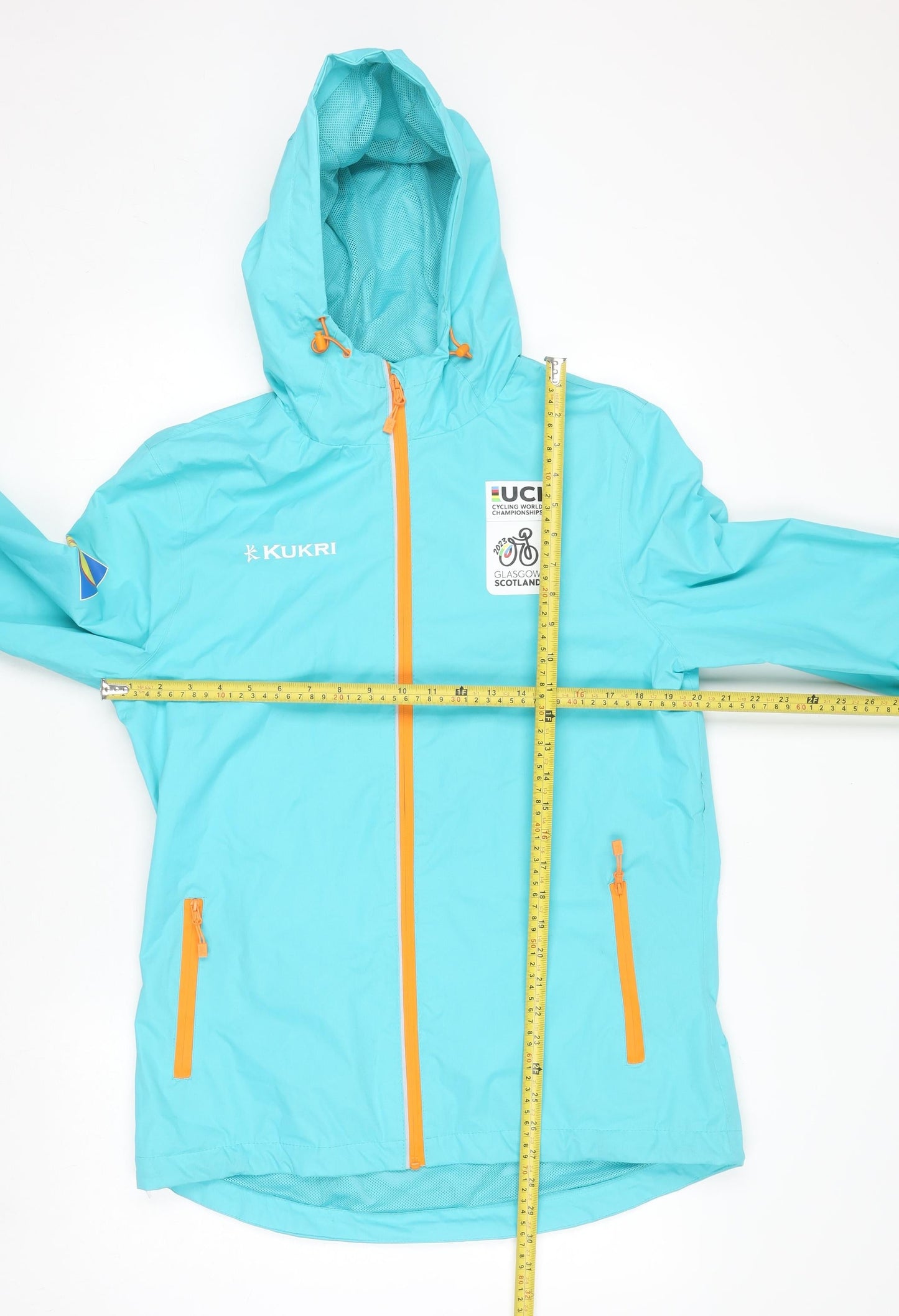 Kukri Womens Blue Hooded Waterproof Jacket Size 12 UCI Glasgow Scotland