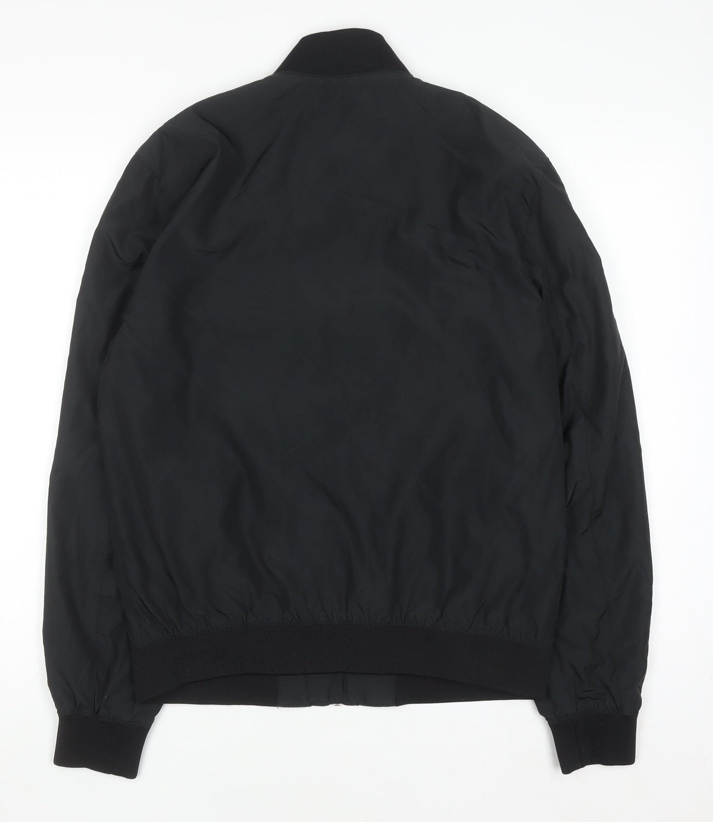 H&M Men's Black Bomber Jacket Size S Regular Fit Casual Zip
