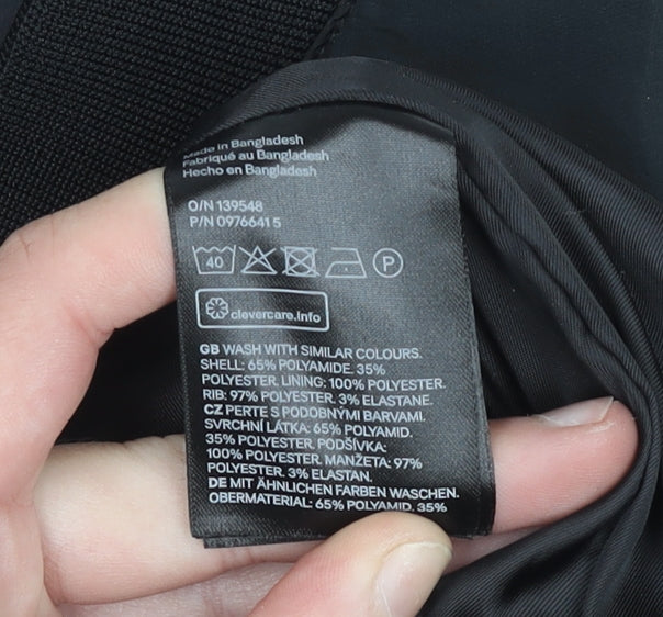 H&M Men's Black Bomber Jacket Size S Regular Fit Casual Zip