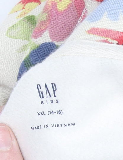 Gap Girls Multicoloured Floral Pullover Hoodie Size 14-16 Years
