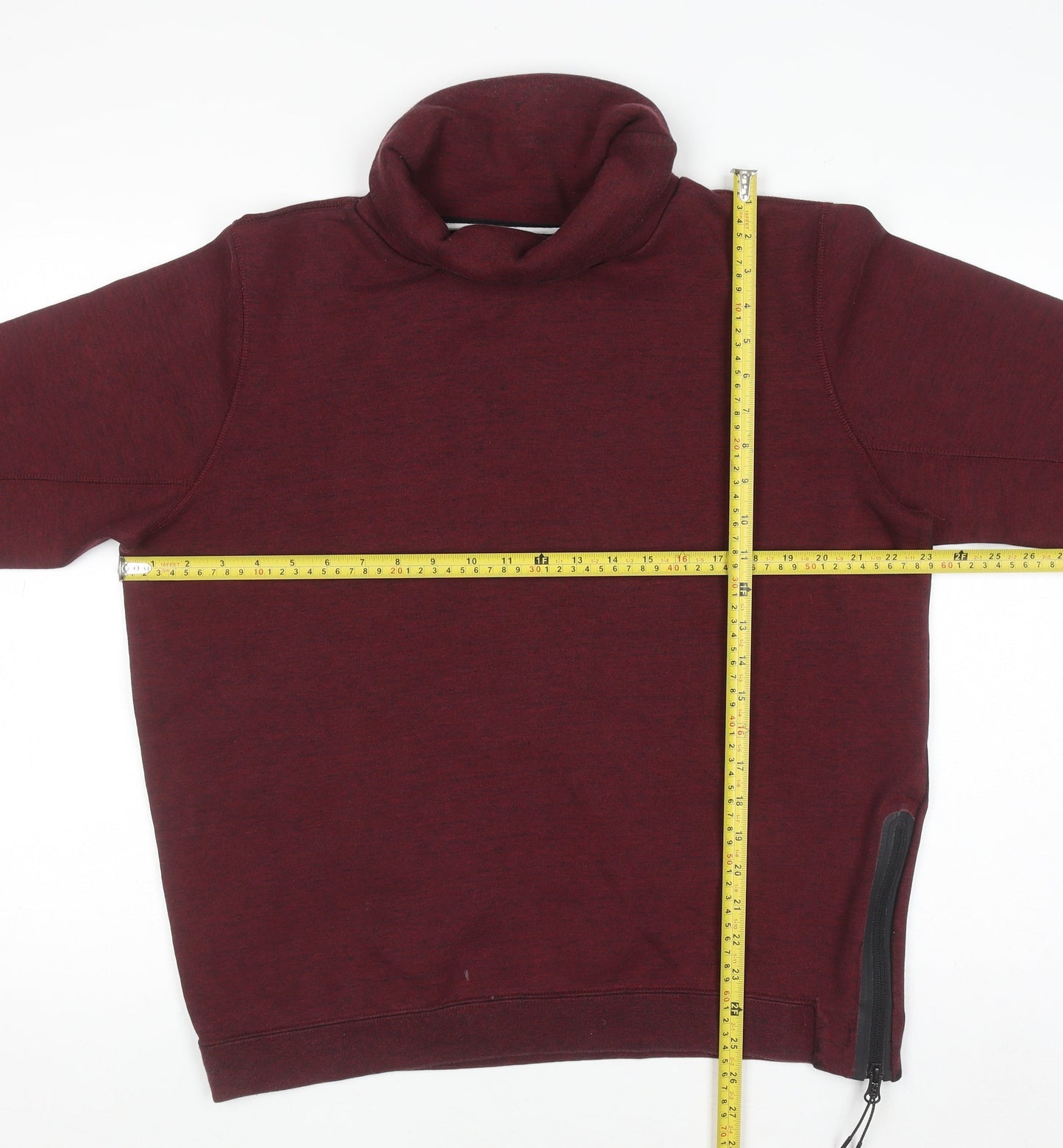 Nike Men's Red High Neck Pullover Sweatshirt Zip L