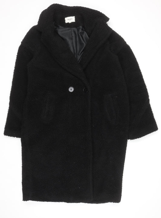 By Clara Women’s Black Long Fleece Overcoat L