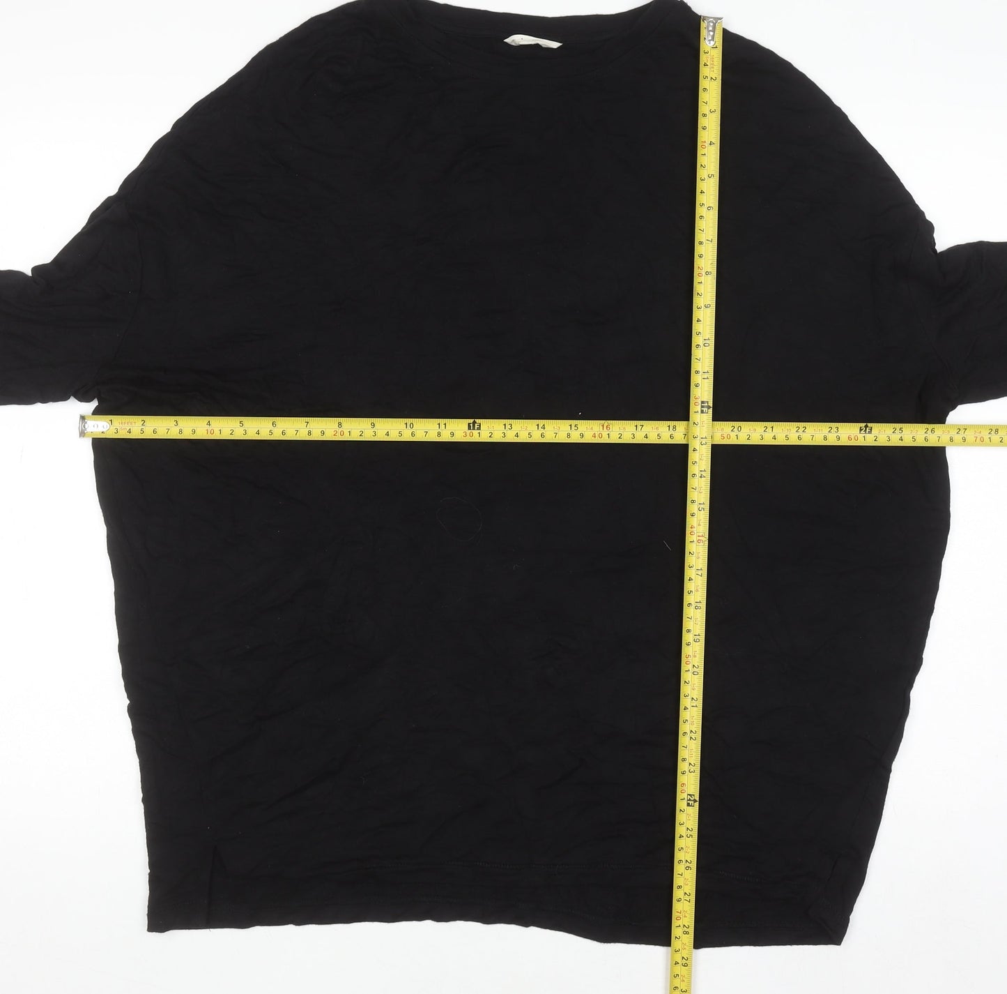 Hush Women's Black Relaxed Fit Long Sleeve Jersey T-Shirt Size L