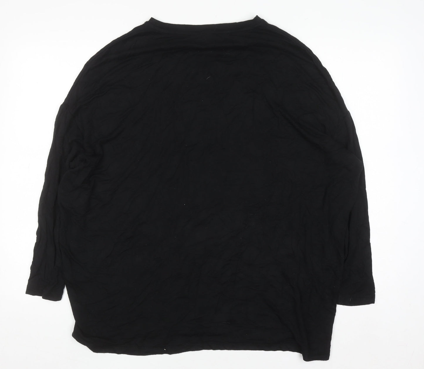 Hush Women's Black Relaxed Fit Long Sleeve Jersey T-Shirt Size L
