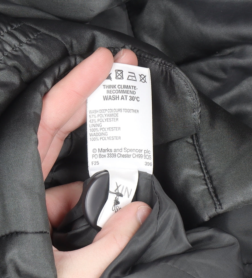 Marks & Spencer Women’s Grey Puffer Jacket UK 14 Hooded Short Coat