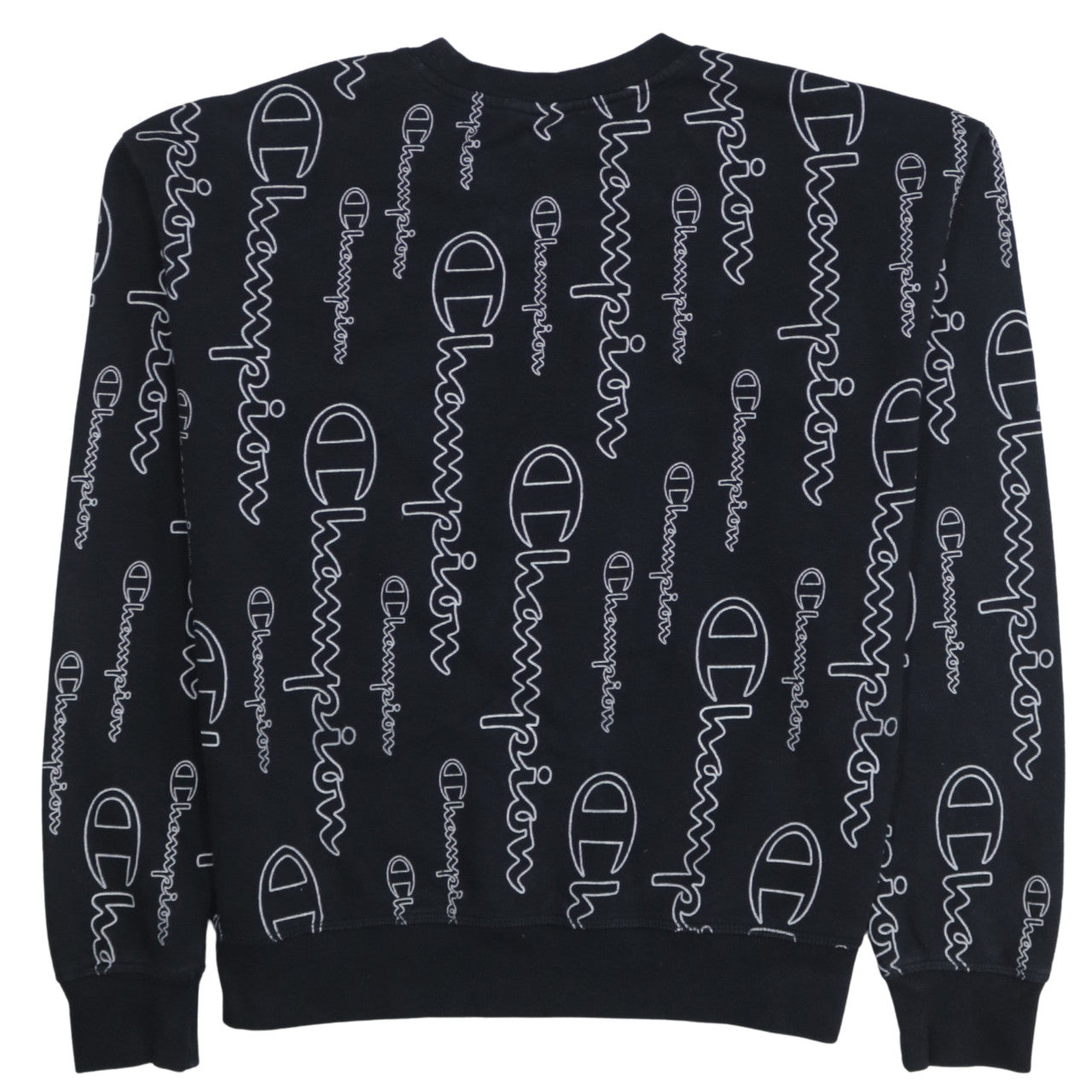 Champion Mens Black 2XL Logo Print Crew Neck Sweatshirt