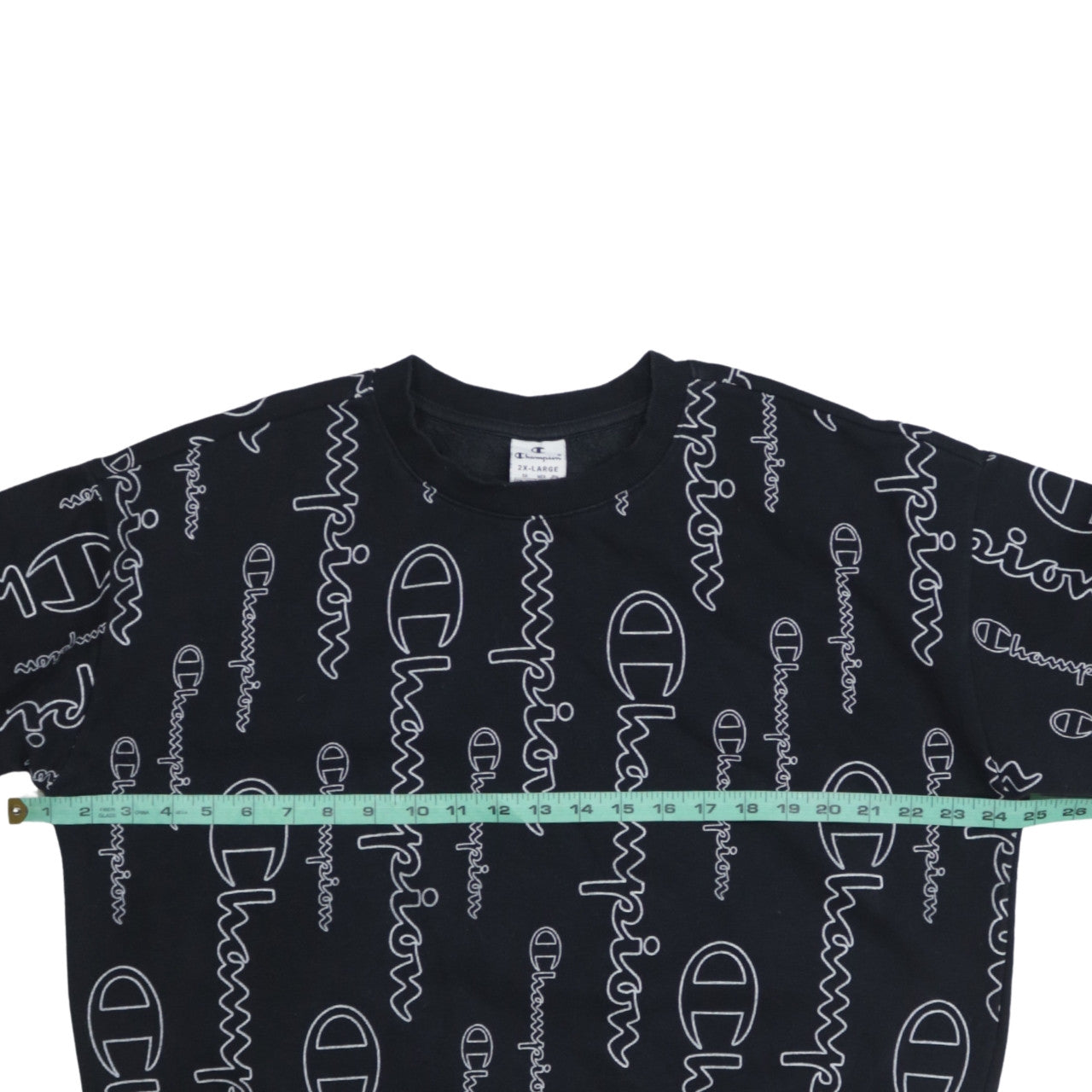Champion Mens Black 2XL Logo Print Crew Neck Sweatshirt