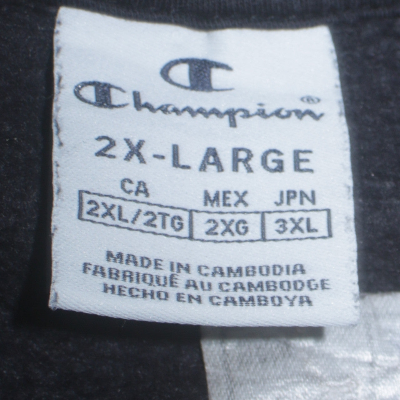 Champion Mens Black 2XL Logo Print Crew Neck Sweatshirt