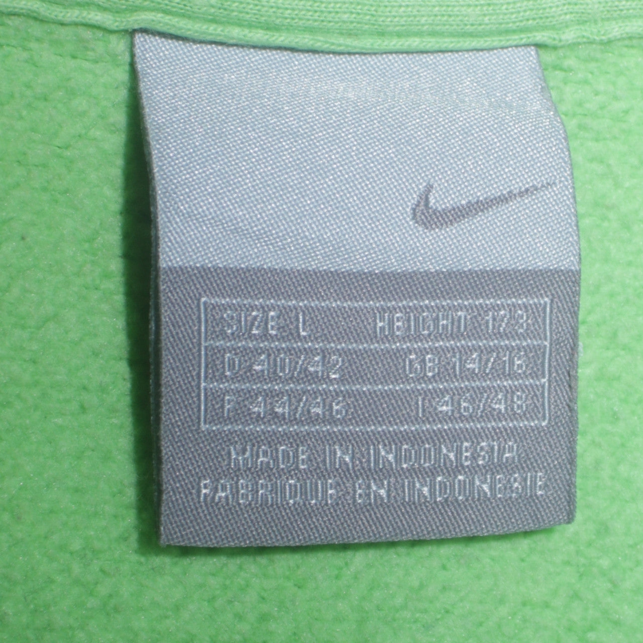 Nike Women Green Full Zip Sweatshirt Size L Fleece Jacket