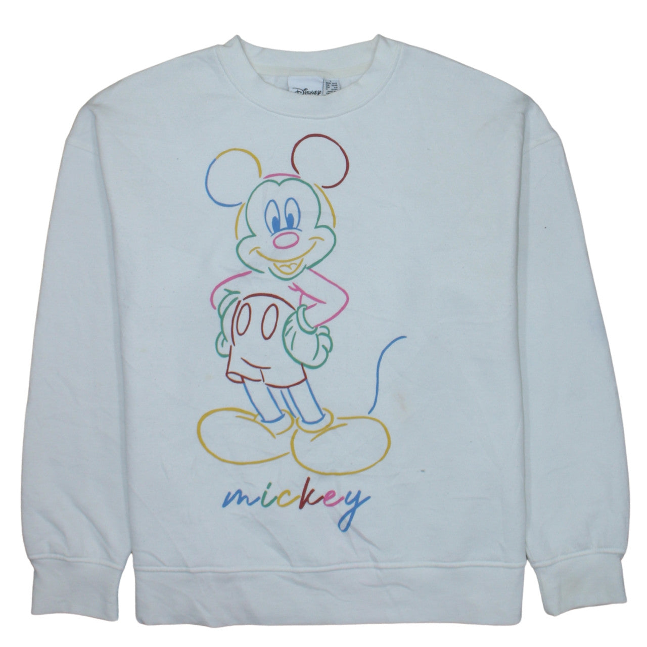 Disney Primark Women White Mickey Mouse Crew Neck Sweatshirt Size S