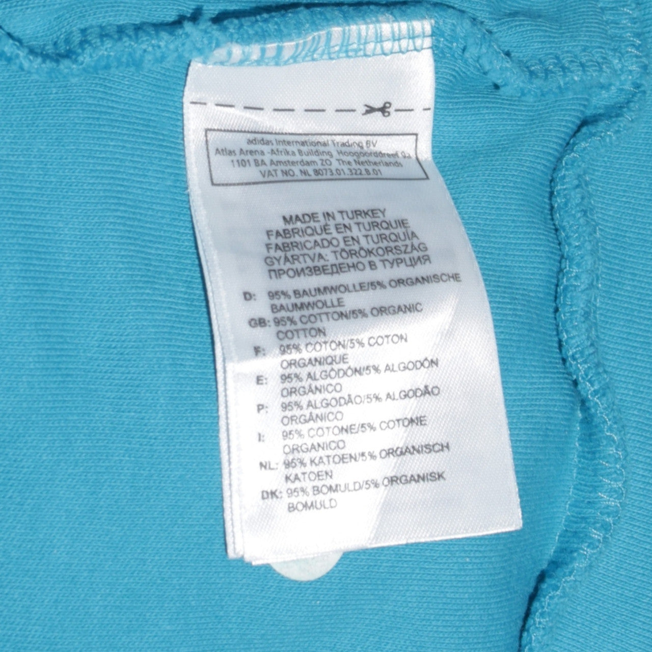 Adidas Women Blue Full Zip Sweatshirt Size 14 Organic Cotton Essentials