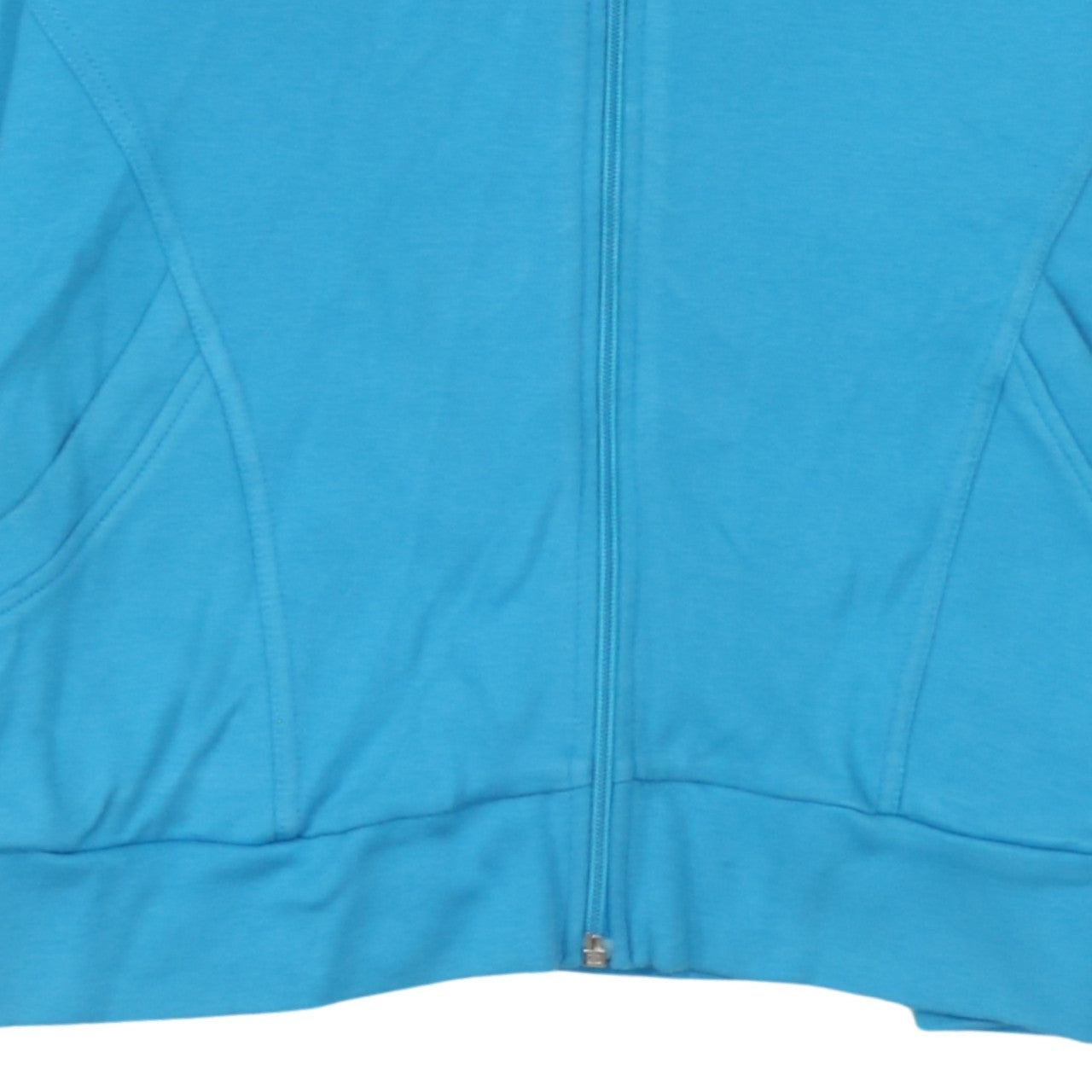 Adidas Women Blue Full Zip Sweatshirt Size 14 Organic Cotton Essentials
