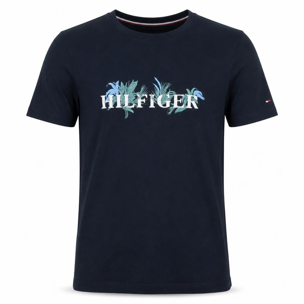 Tommy Hilfiger Men's Blue Slim Fit Graphic Cotton T-Shirt Size S
