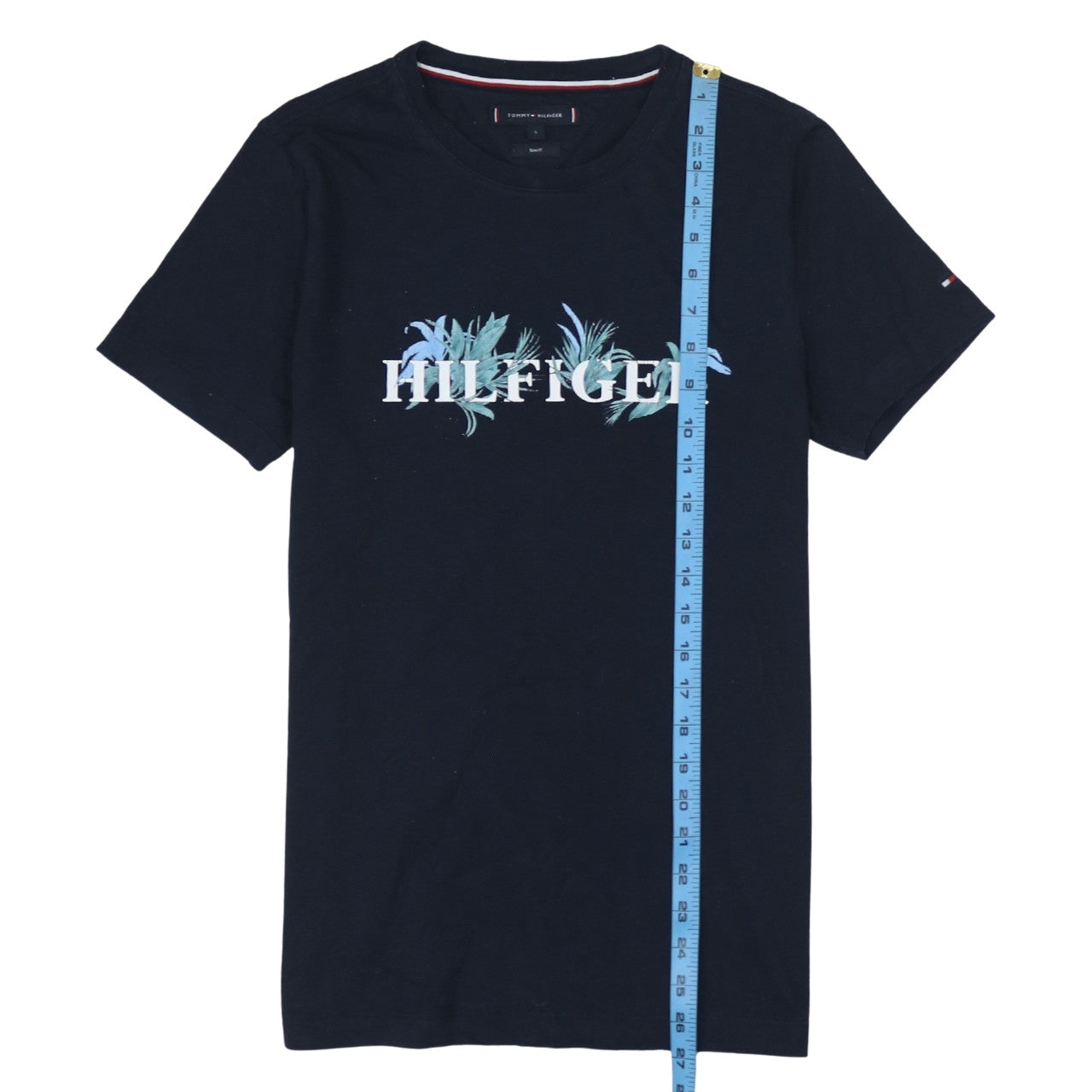 Tommy Hilfiger Men's Blue Slim Fit Graphic Cotton T-Shirt Size S