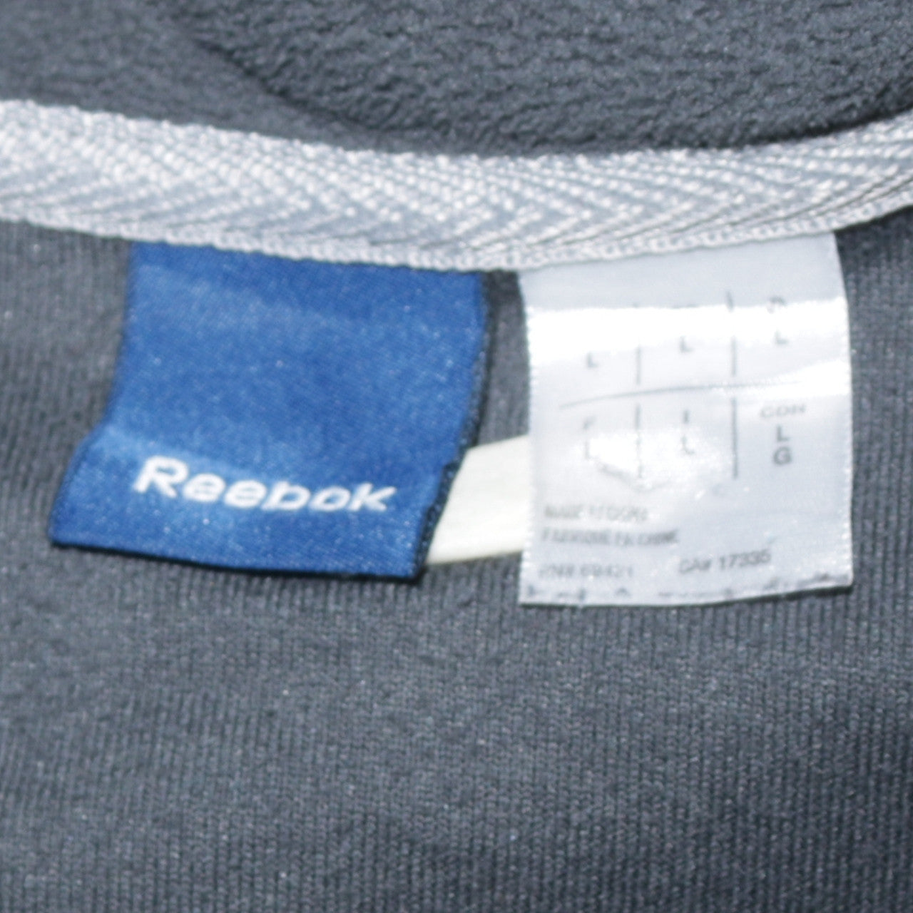 Reebok Men Black Fleece Full Zip Jacket L Casual Training