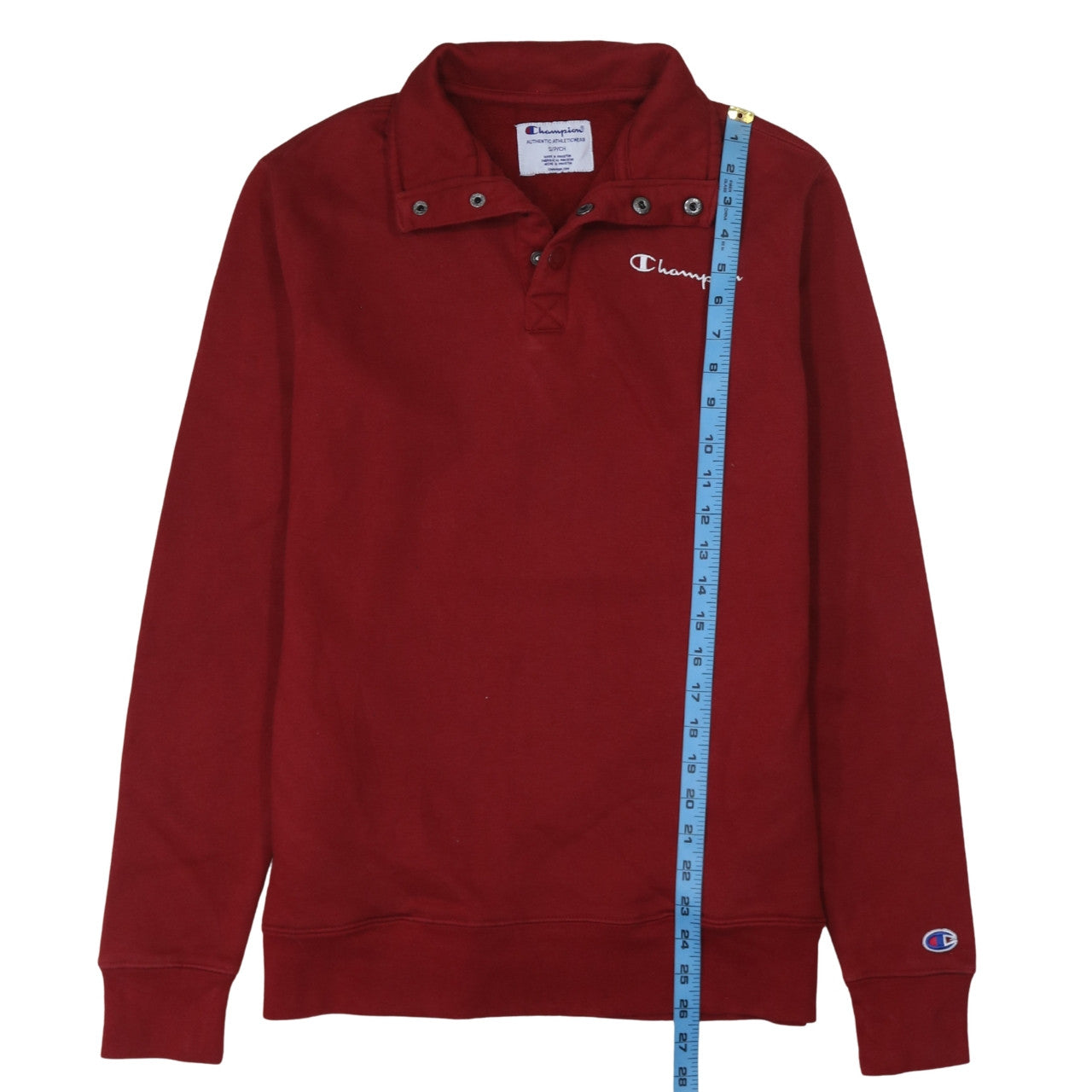 Champion Men's Red Henley Sweatshirt Size S Authentic Athleticwear
