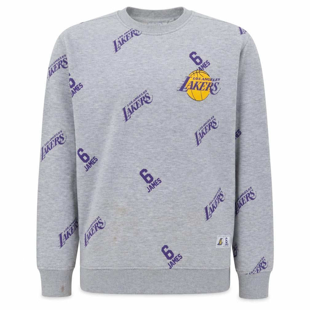 Primark NBA Los Angeles Lakers Grey Men's Small Crew Neck Sweatshirt