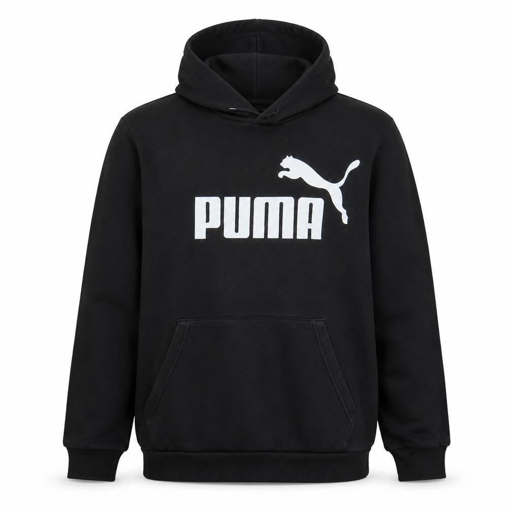 Puma Men's Black XL Pullover Hoodie with Logo Print