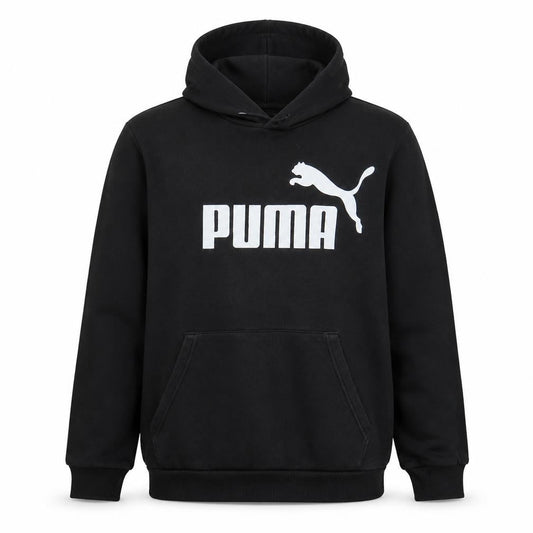 Puma Men's Black XL Pullover Hoodie with Logo Print