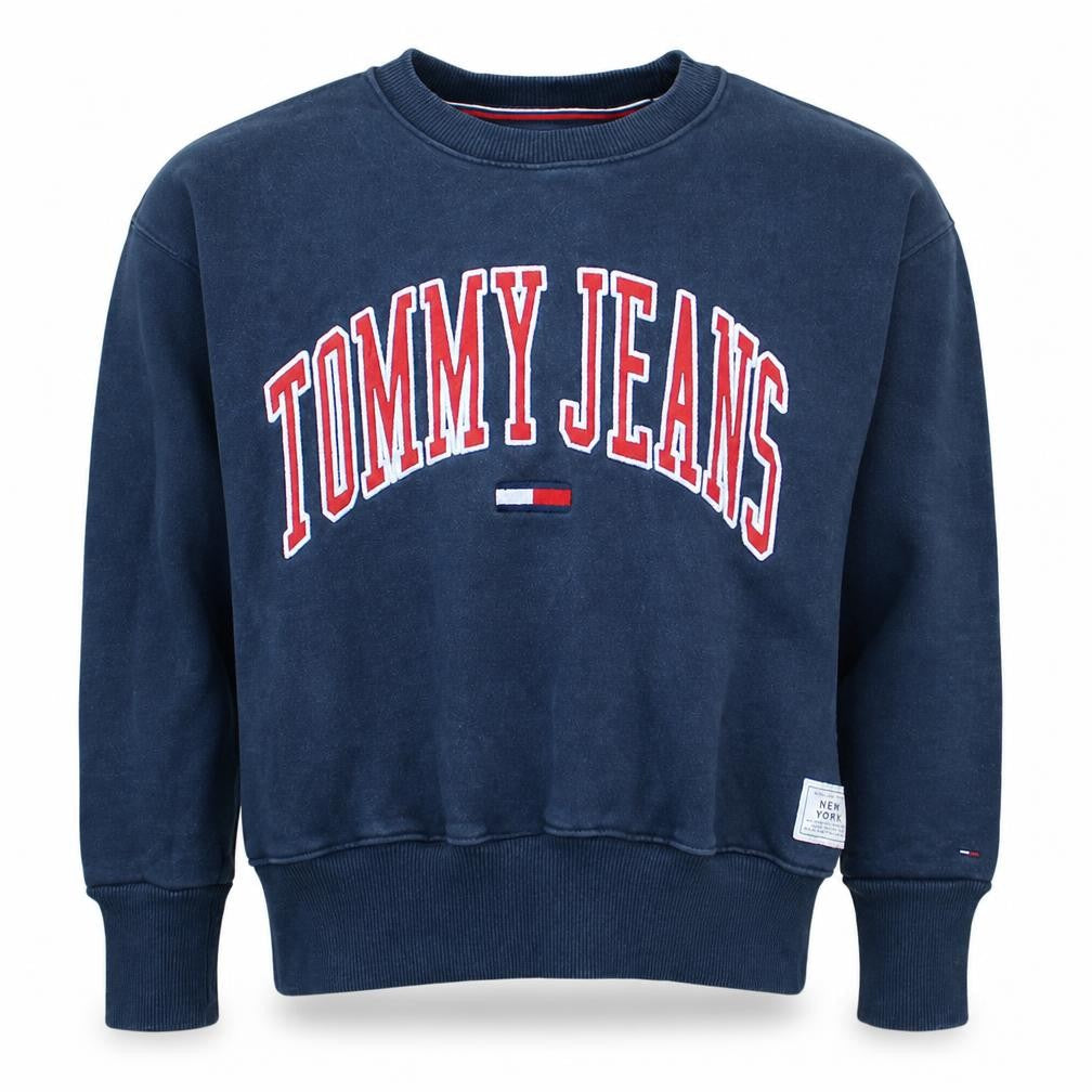 Tommy Jeans Men's Blue Small Crew Neck Pullover Sweatshirt