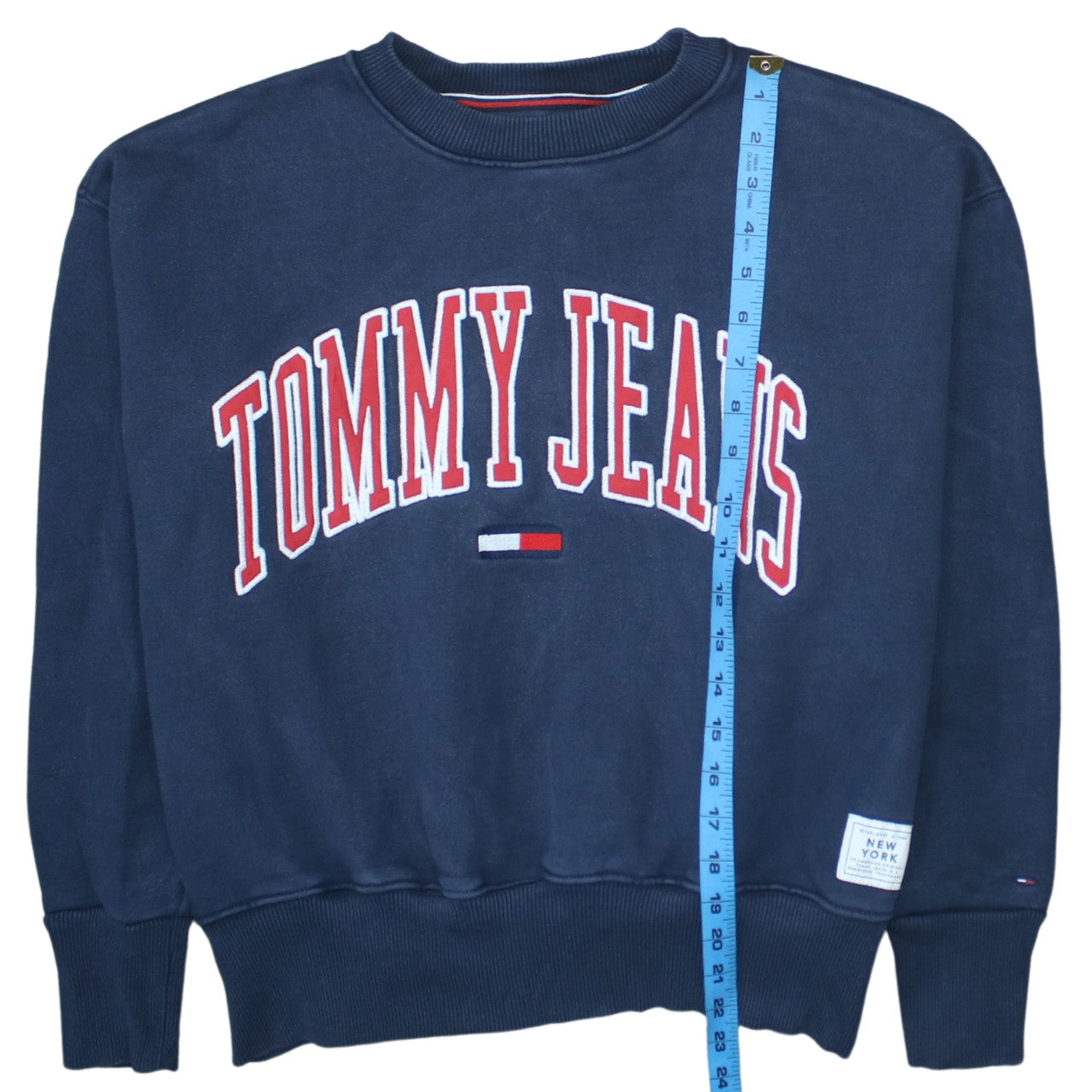 Tommy Jeans Men's Blue Small Crew Neck Pullover Sweatshirt
