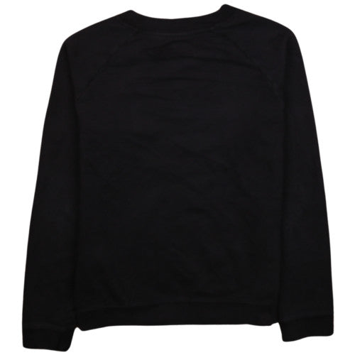 Adidas Women Black Crew Neck Sweatshirt Size 10 Logo Print Casual