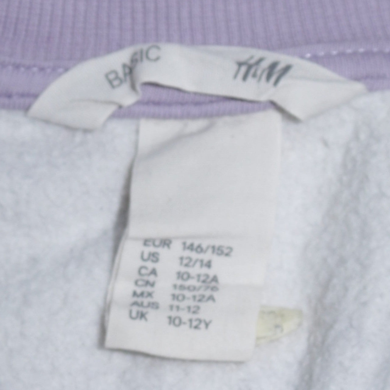 H&M Teens Purple Tie-Dye Pullover Sweatshirt Size 10-12Y Cotton Blend