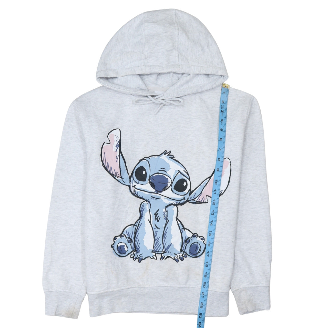 Disney Women's Grey Stitch Hoodie XS Pullover Hooded Sweatshirt