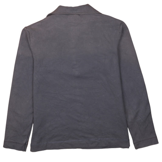 Reebok Womens Grey 1/2 Zip Sweatshirt Size 14 L Cotton Blend