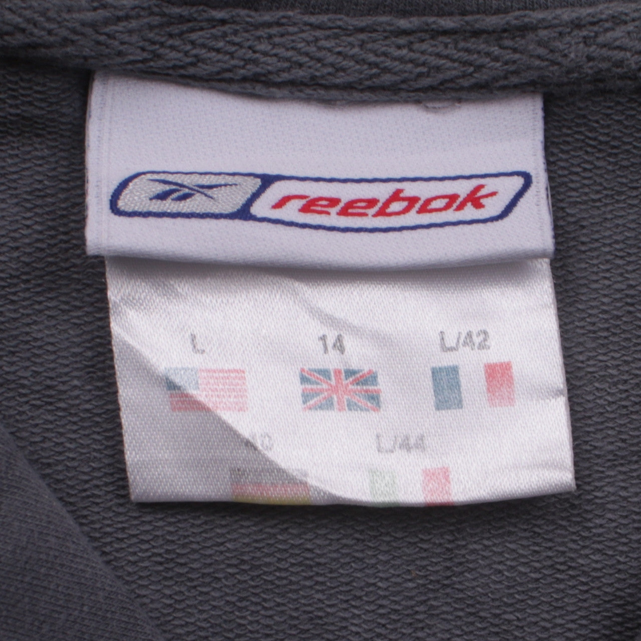 Reebok Womens Grey 1/2 Zip Sweatshirt Size 14 L Cotton Blend