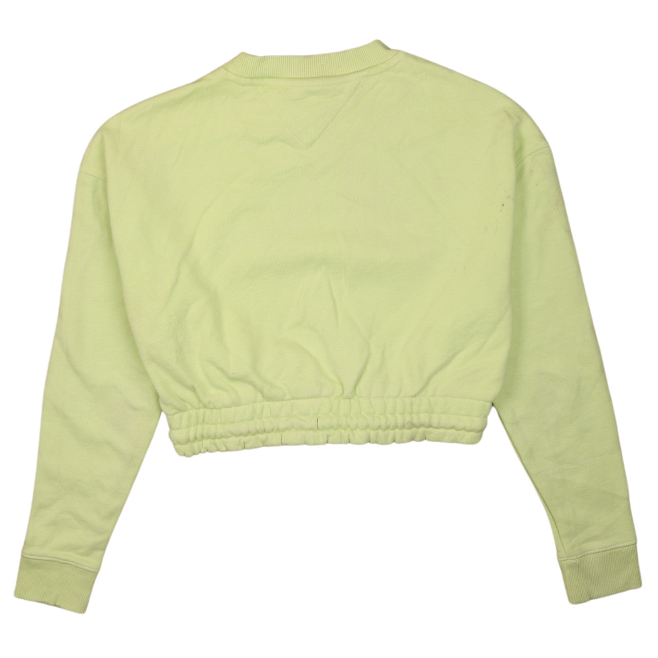 Tommy Jeans Womens Green Cropped Sweatshirt Size M Logo Drawstring Cotton