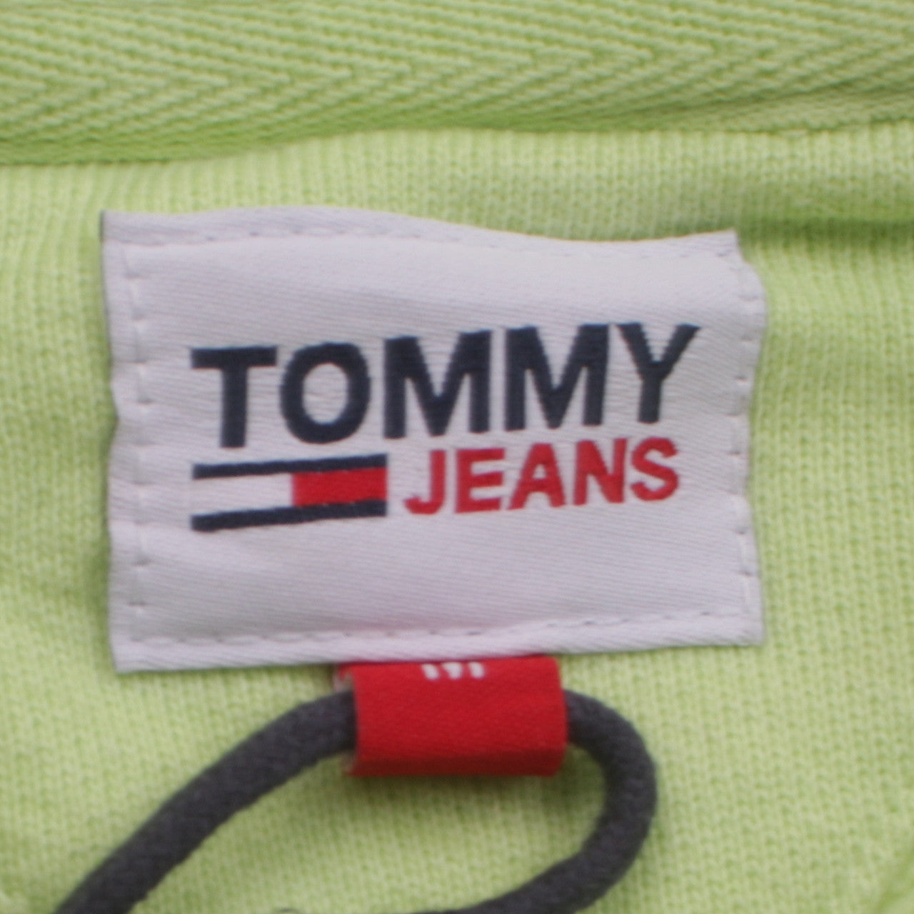 Tommy Jeans Womens Green Cropped Sweatshirt Size M Logo Drawstring Cotton