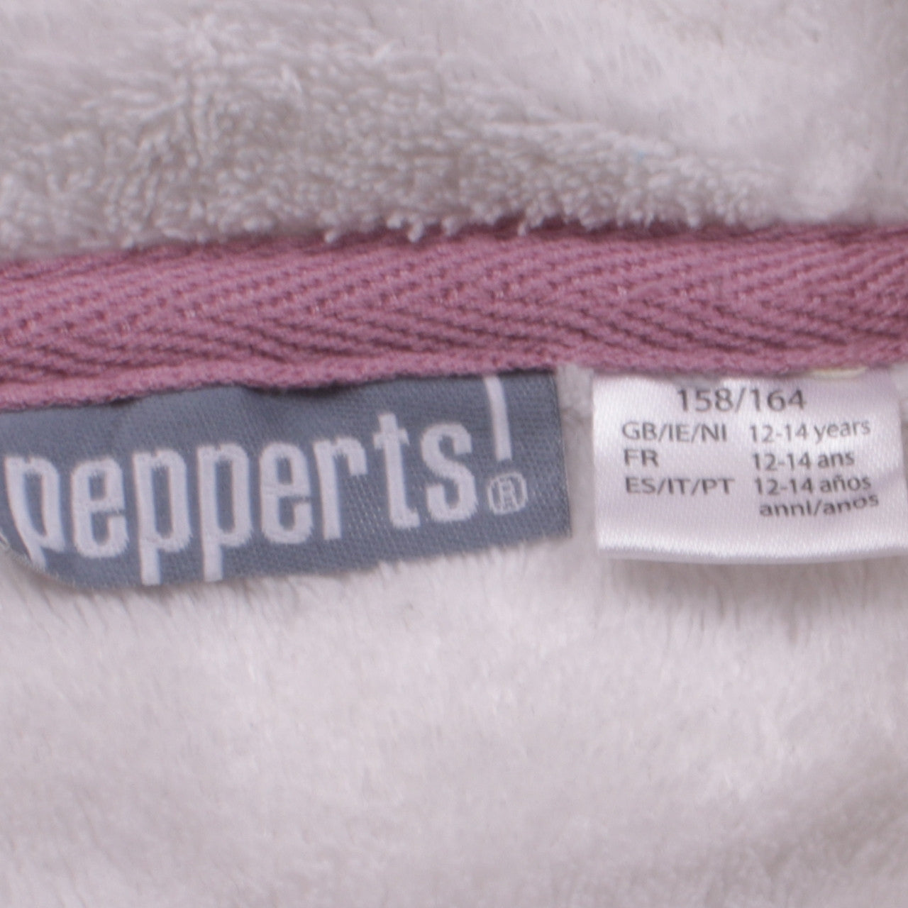 Pepperts Teens Pink Full Zip Hoodie 158/164 Lined Soft Fleece