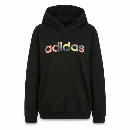 Adidas Women's Black Pullover Hoodie Size M Rainbow Logo Climalite