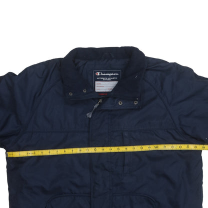 Champion Men's Blue Mid-Length Parka Jacket Size L Water Resistant