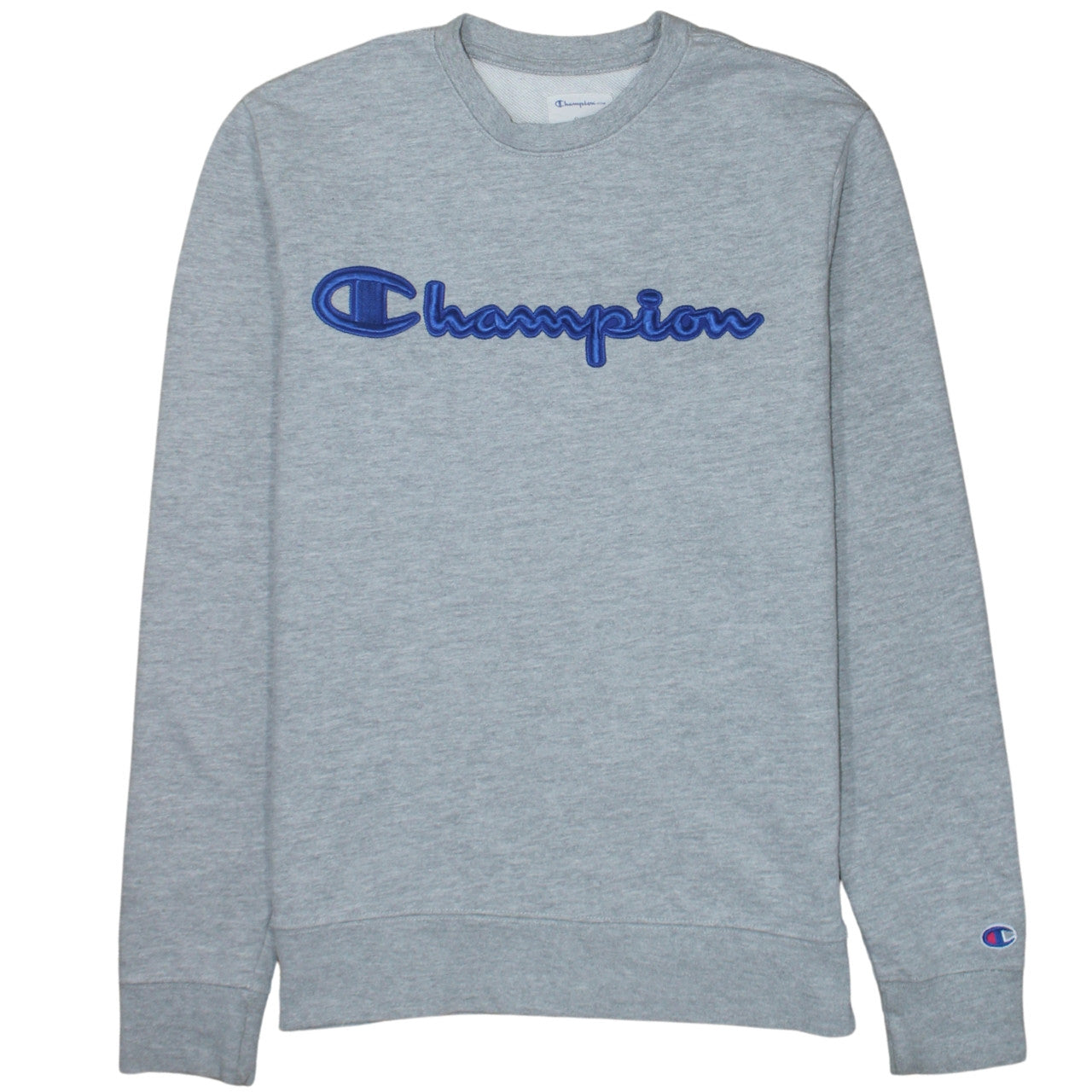 Champion Men's Grey Embroidered Logo Crew Neck Sweatshirt Size S