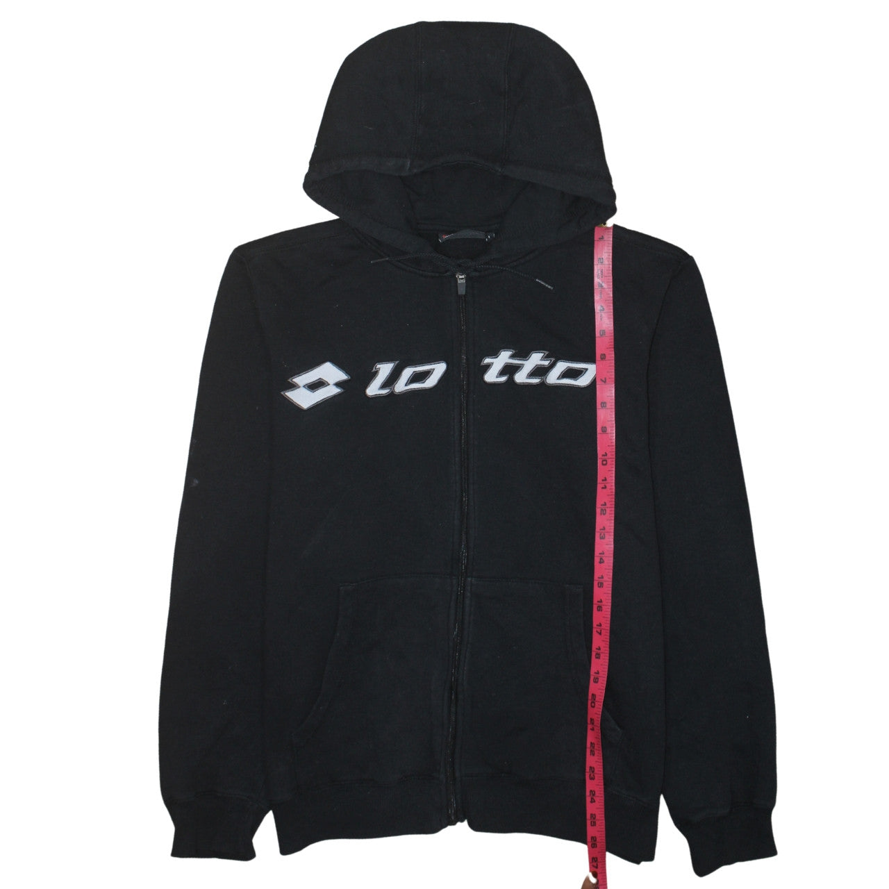 Lotto Men's Black Full Zip Hoodie Size L Sportswear Fleece