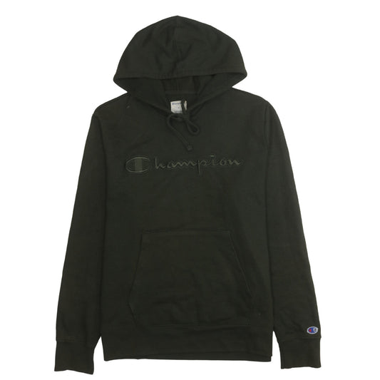 Champion Men's Black Pullover Hoodie M Embroidered Logo Fleece