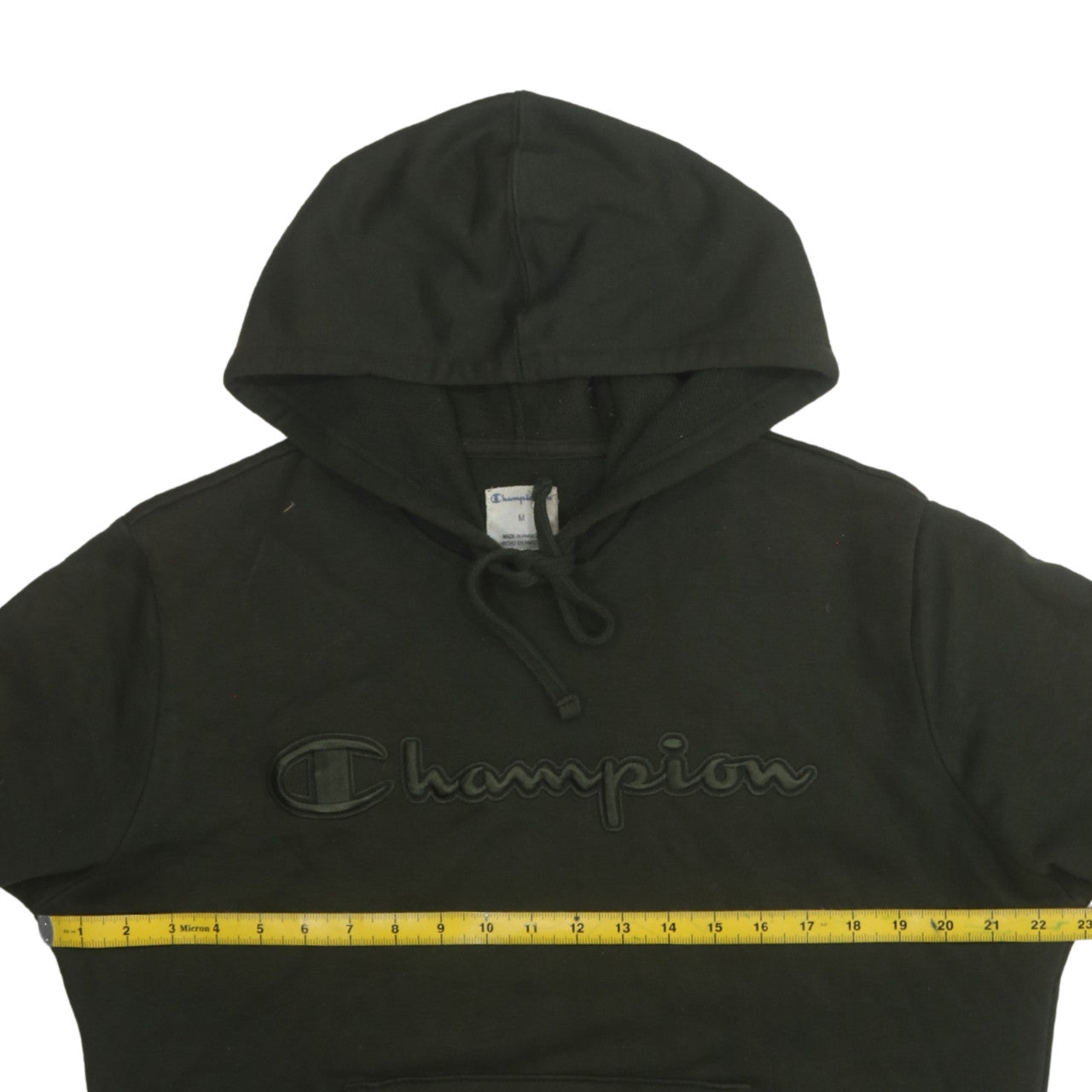 Champion Men's Black Pullover Hoodie M Embroidered Logo Fleece