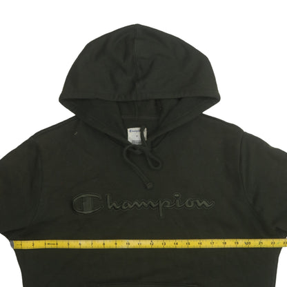 Champion Men's Black Pullover Hoodie M Embroidered Logo Fleece