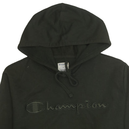 Champion Men's Black Pullover Hoodie M Embroidered Logo Fleece