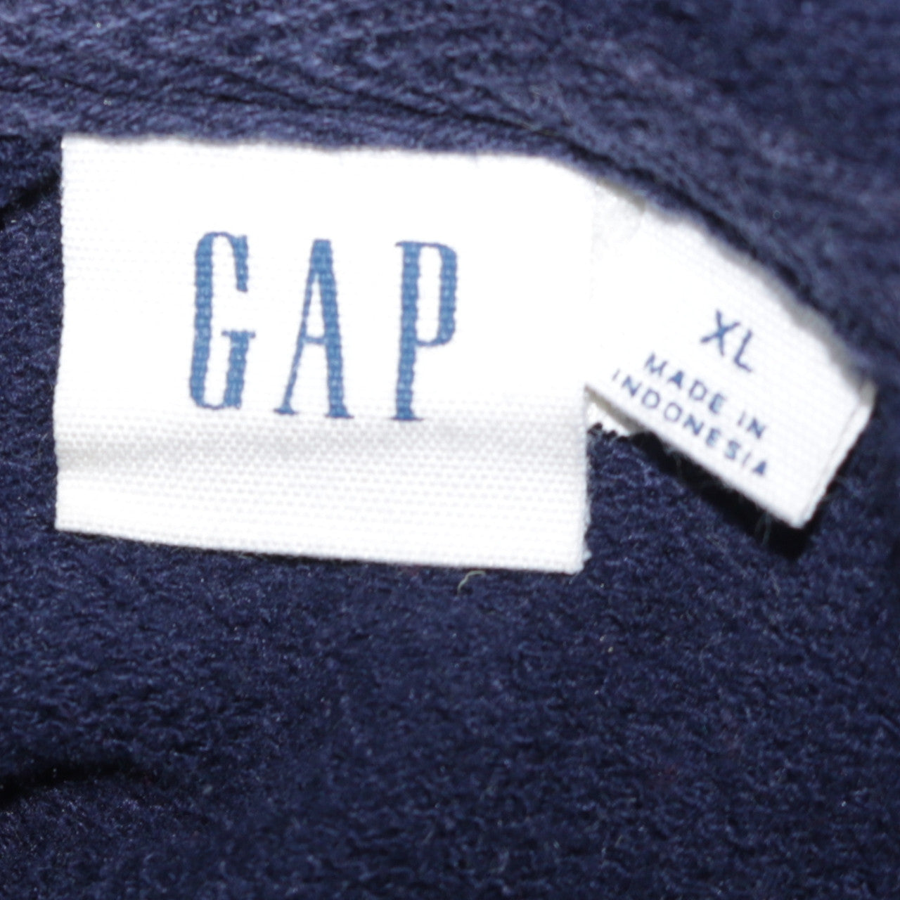 GAP Men's Navy Blue Full Zip Hoodie XL Classic Logo Cotton Blend